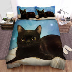 The Christmas Art - Yule Cat The Black Cat Bed Sheets Spread Duvet Cover Bedding Sets