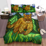 The Wildlife - The Cougar Running Abstract Art Bed Sheets Spread Duvet Cover Bedding Sets