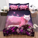 The Wildlife - The Pink Cougar Among Butterflies Bed Sheets Spread Duvet Cover Bedding Sets
