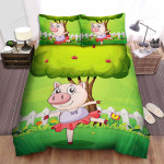 The Cute Animal - The Pig Ballerina Bed Sheets Spread Duvet Cover Bedding Sets