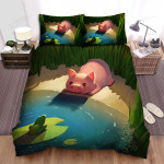The Pig And A Frog Bed Sheets Spread Duvet Cover Bedding Sets
