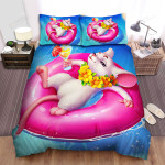The Rodent - The Mouse On The Pink Float Bed Sheets Spread Duvet Cover Bedding Sets