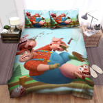 The Farm Animal - The Pig Versus The Farmer Bed Sheets Spread Duvet Cover Bedding Sets