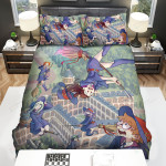 Little Witch Academia Girls Learning How To Fly With Broom Bed Sheets Spread Duvet Cover Bedding Sets