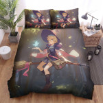 Little Witch Academia Lotte Yanson Flying In The Air Bed Sheets Spread Duvet Cover Bedding Sets