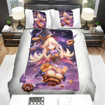 Monogatari Oshino Shinobu In Witch Cosplay For Halloween Bed Sheets Spread Duvet Cover Bedding Sets