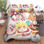Monogatari Girls In Christmas Costumes Bed Sheets Spread Duvet Cover Bedding Sets