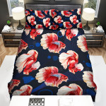 The Red Betta Seamless Pattern Bed Sheets Spread Duvet Cover Bedding Sets