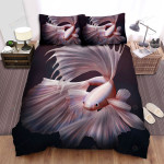 The White Betta Swimming In The Darkness Bed Sheets Spread Duvet Cover Bedding Sets
