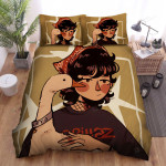 The Farm Animal - The Cool Girl Carrying A Goose Bed Sheets Spread Duvet Cover Bedding Sets