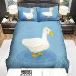 The Goose In Blue Background Bed Sheets Spread Duvet Cover Bedding Sets