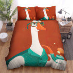 The Farm Animal - The Goose Holding A Pipe Artwork Bed Sheets Spread Duvet Cover Bedding Sets