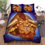 The Wild Animal - The Bison In Purple Background Bed Sheets Spread Duvet Cover Bedding Sets