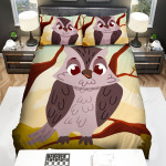 The Wildlife - The Owl Cartoon Character On A Tree Bed Sheets Spread Duvet Cover Bedding Sets