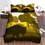 The Wild Animal - The Bison Silhouette Bed Sheets Spread Duvet Cover Bedding Sets