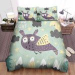 The Wildlife - Goodnight From The Flying Owl Bed Sheets Spread Duvet Cover Bedding Sets