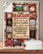 Blanket - Baseball - Grandson (Grandma) - Wherever Your Journey In Life May Take You