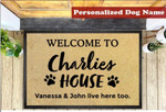 Personalized Dog Paw Doormat Welcome To - 1