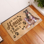 American Pit Bull Terrier Dogs Are Family In This House Doormat - 1