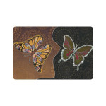 Two Dark Colors Butterfly Rubber Doormat - 1