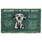 Great Dane Dog Welcome To My House Rules Stand Outside And Get Right With Jesus Doormat - 1