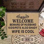 Beware Of Husband Doormat Welcome Funny Doormat Sayings For Front Door Decorative - 1