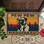 Boxer Pew Pew Madafakas Doormat Funny Dog Themed Welcome Mat Entry Door Mat Indoor - 1
