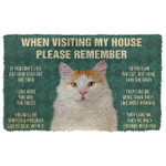 When Visitng My House Please Remember Turkish Van Cat House Rules Doormat - 1