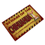Beware Of The Chihuahua Vintage Funny Custom Dog Name Doormat For Pet Lovers - 1