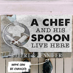 A Chef And His Spoon Live Here Personalized Doormat DHC04062727 - 1