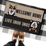 Welcome Home Come Home Safe Cute Corgi Vintage Retro Doormat For Dog Lovers - 1