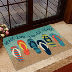 Blue Peace Love And Flip Flops KL3110061CL Doormat - 1
