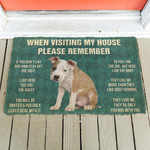 American Staffordshire Terrier Puppy Dogs House Rules Doormat DHC04061834 - 1