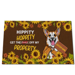 Hippity Hoppity Get The Fuck Off My Property Corgi Custom Name Doormat For Dog Lovers - 1