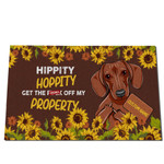 Hippity Hoppity Get The Fuck Off My Property Dachshund Custom Name Doormat For Dog Lovers - 1