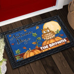 Autumn Daze Owl Personalized Doormat DHC04063656 - 1