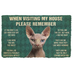 3D Please Remember Sphynx Cat House Rules Doormat DHC05061812 - 1