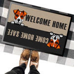 Welcome Home Come Home Safe Cute Jack Russell Terrier Vintage Retro Doormat For Dog Lovers - 1