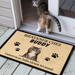 Bienvenue Personnalise la Maison Du Chat French Funny Personalized Cat Doormat DHC04061741 - 1
