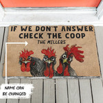 Check The Chicken Coop Personalized Doormat DHC04062777 - 1