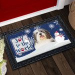 Christmas Snowflakes Old English Sheepdog Doormat DHC04063476 - 1