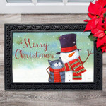 Christmas Snowman Cat Doormat DHC04063878 - 1