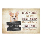 Crazy Dogs Live Here Personalized Doormat DHC07061261 - 1