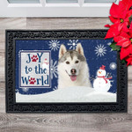 Christmas Snowflakes Siberian Husky Doormat DHC04063479 - 1