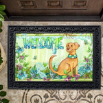 Floral Dog Welcome Doormat DHC04063623 - 1