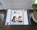 Cat Family Blue Border DD16100051D Doormat - 1