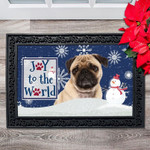 Christmas Snowflakes Pug Doormat DHC04063477 - 1