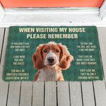 Irish Red And White Setter Dogs House Rules Doormat DHC04062229 - 1