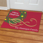 Merry Christmas Wreath Personalized Doormat DHC05062035 - 1