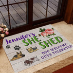 My She Shed Dogs Welcome Guys Tolerated Dog Lovers Personalized Doormat DHC04061308 - 1